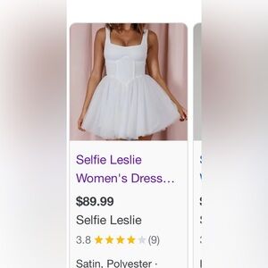 White selfie Leslie dress